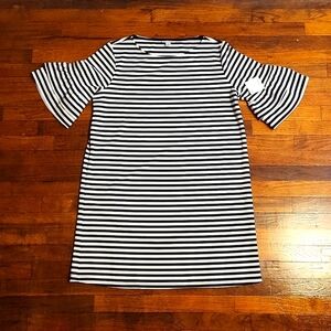 🍁NWT - Halogen Womens Black and White Striped T-Shirt Dress
